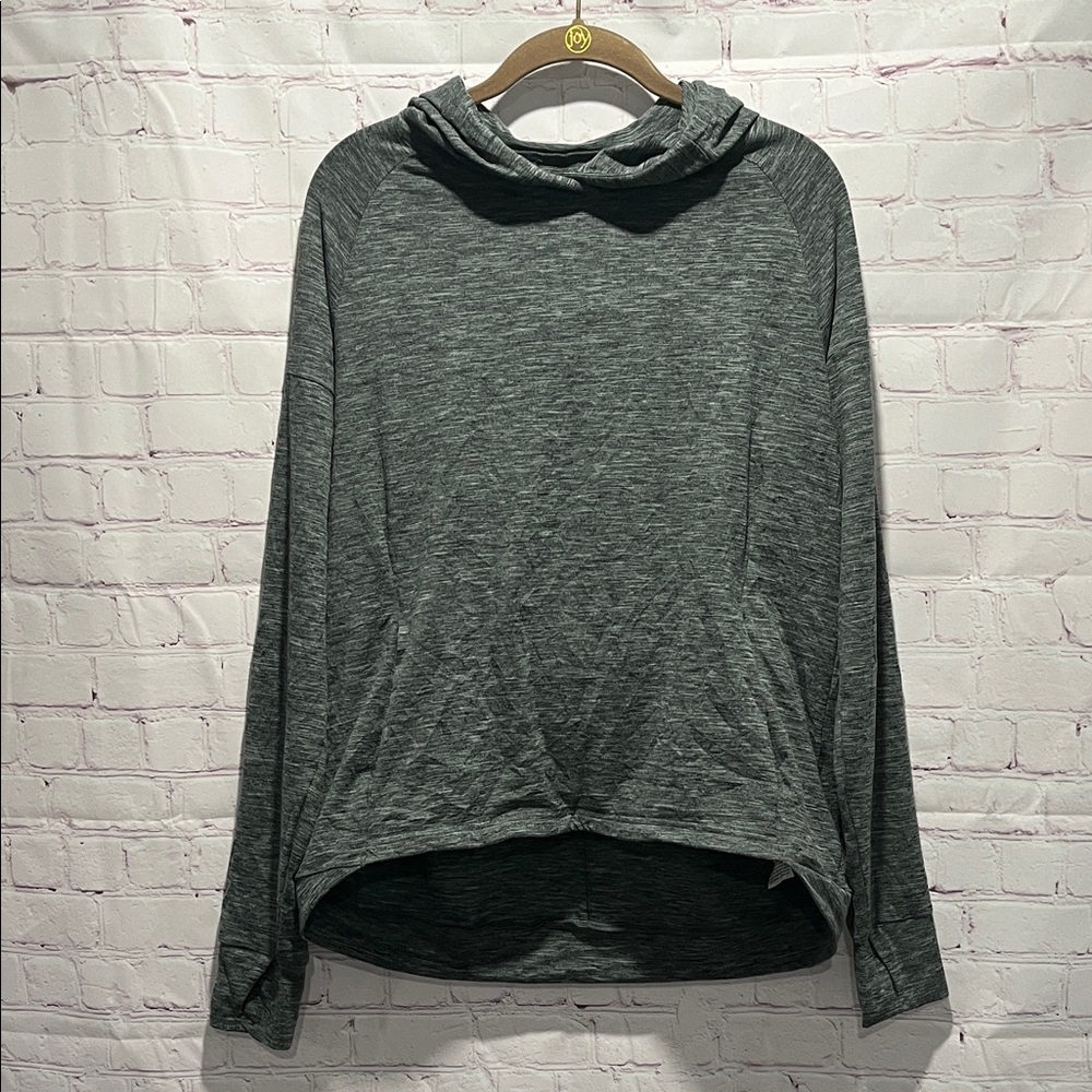 Asics Women's Charcoal Lightweight Hooded Athletic Sweatshirt Woman’s L‎